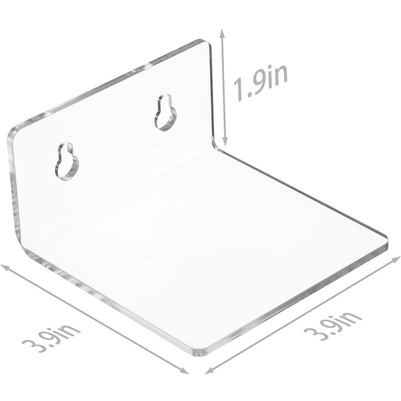 LUOBAO Acrylic Small Adhesive Wall Shelves,Mini Floating Shelves,Acrylic Display Shelves,Ledges for Pop Figures,Plant,Picture Photo Modern Wall for Bedroom Decor Living Room - Image 3